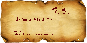 Tömpe Virág névjegykártya